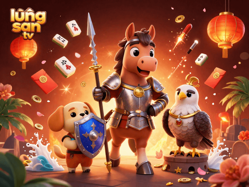 Engage with lương sơn tv while watching thrilling 3D cartoon characters celebrate casino games and festivities.