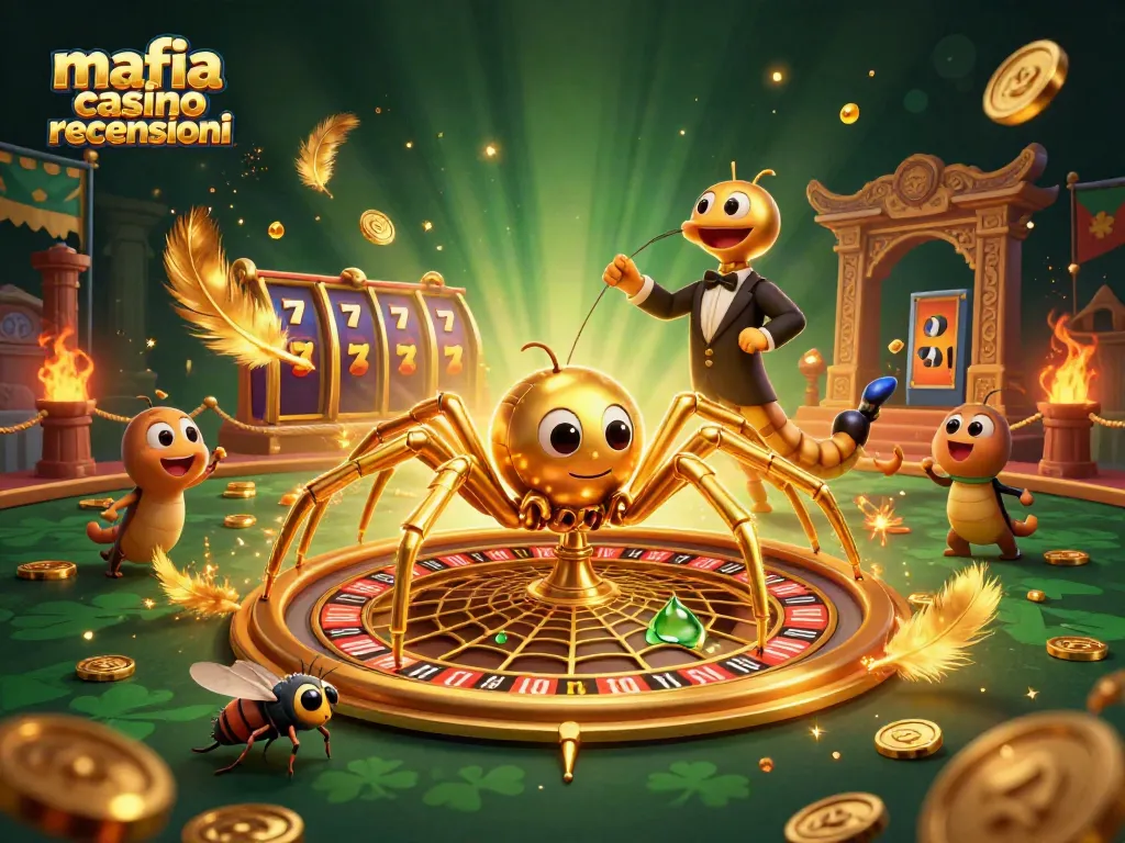 Betting at mafia casino recensioni with vivid elements including a roulette wheel and golden coins.