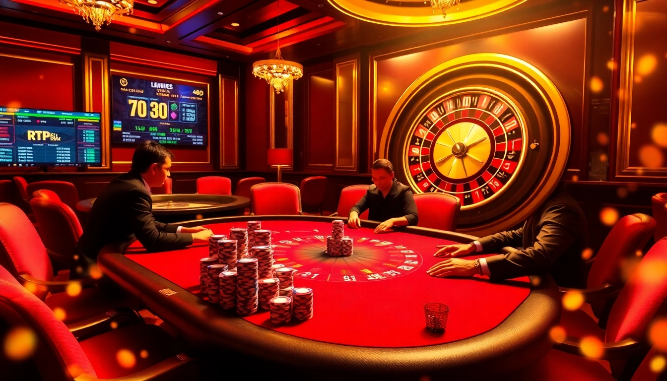 Players strategizing at one 88 poker table amidst exciting casino atmosphere.