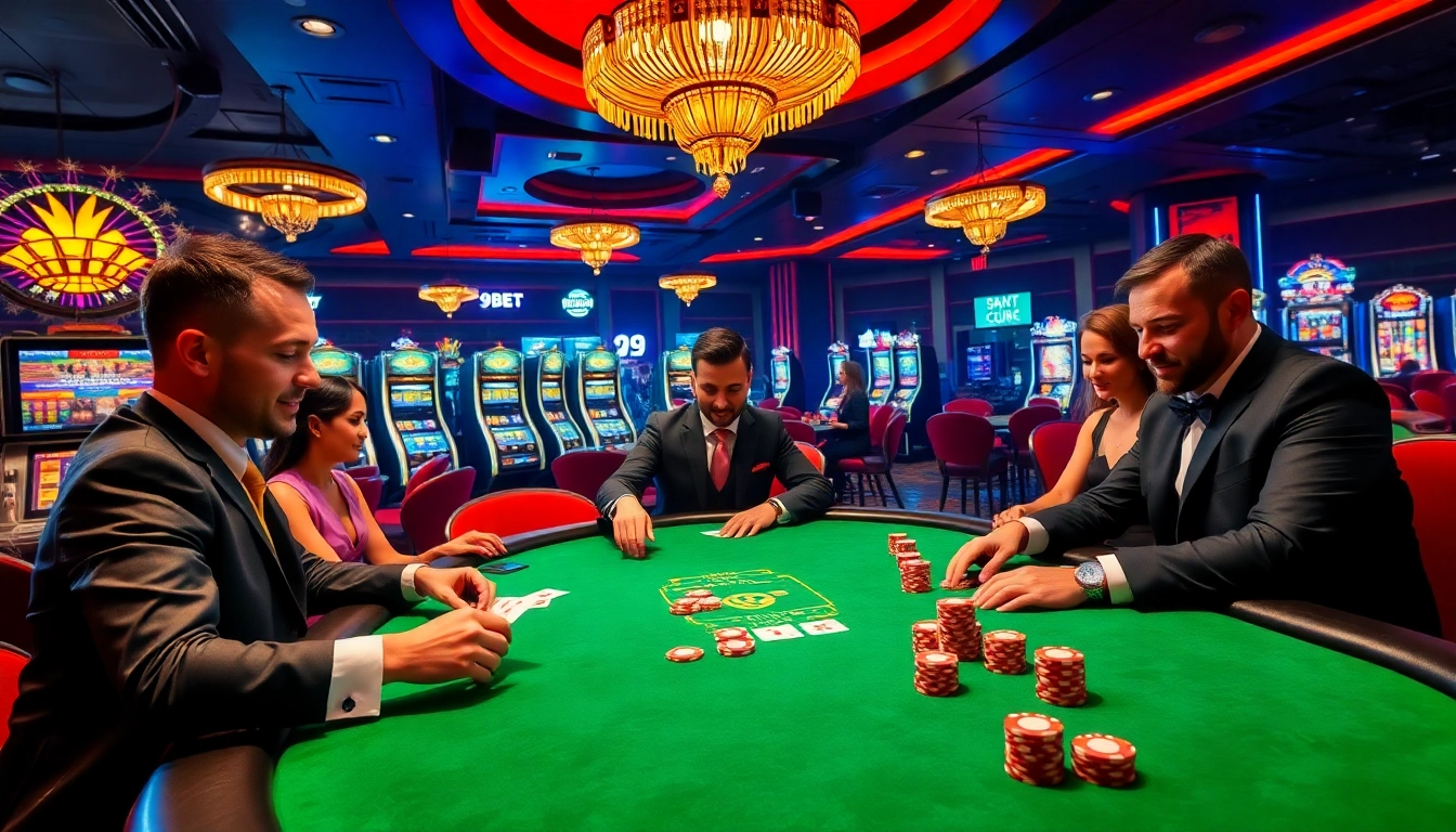 Experience the excitement of casino gaming at 9bet with engaging poker action and vibrant atmosphere.