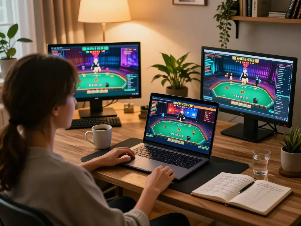 Engaged player enjoying online gaming at trang chủ lc88, highlighting a cozy and strategic environment
