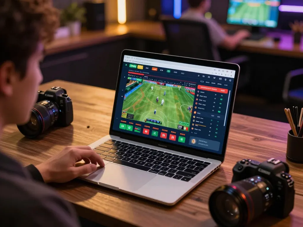 Engaging in live sports betting on open88 with vibrant interface and focused player