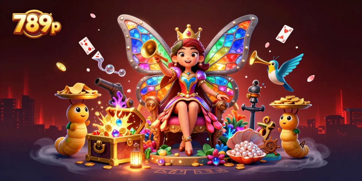 Engage in vibrant casino thrills with 789p's enchanting butterfly queen and shimmering treasures.