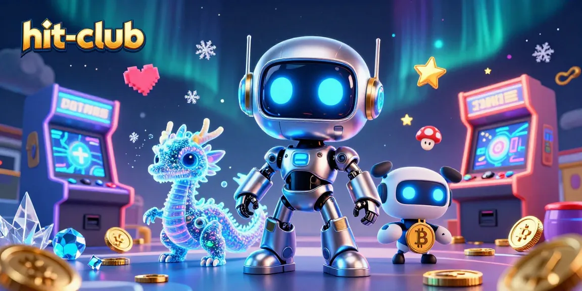 Spin and win at hit-club with vibrant gaming scenes featuring futuristic characters and casino elements.