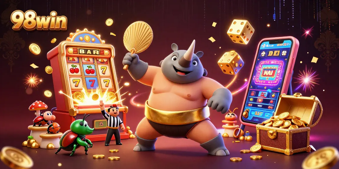Experience thrilling wins at 98win's vibrant casino with exciting characters and action.