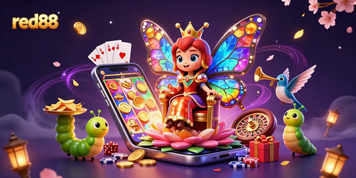 Experience thrilling gaming action with red88 at a vibrant casino-themed illustration.