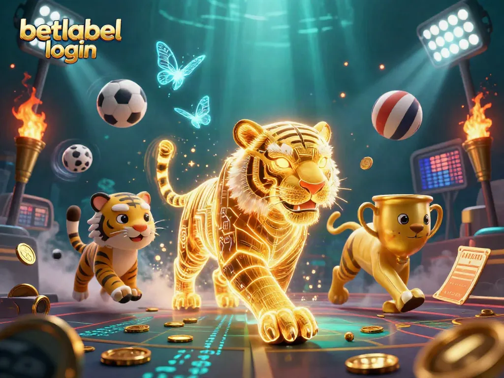 Engage in the BetLabel login experience with vibrant casino elements and dynamic visuals.