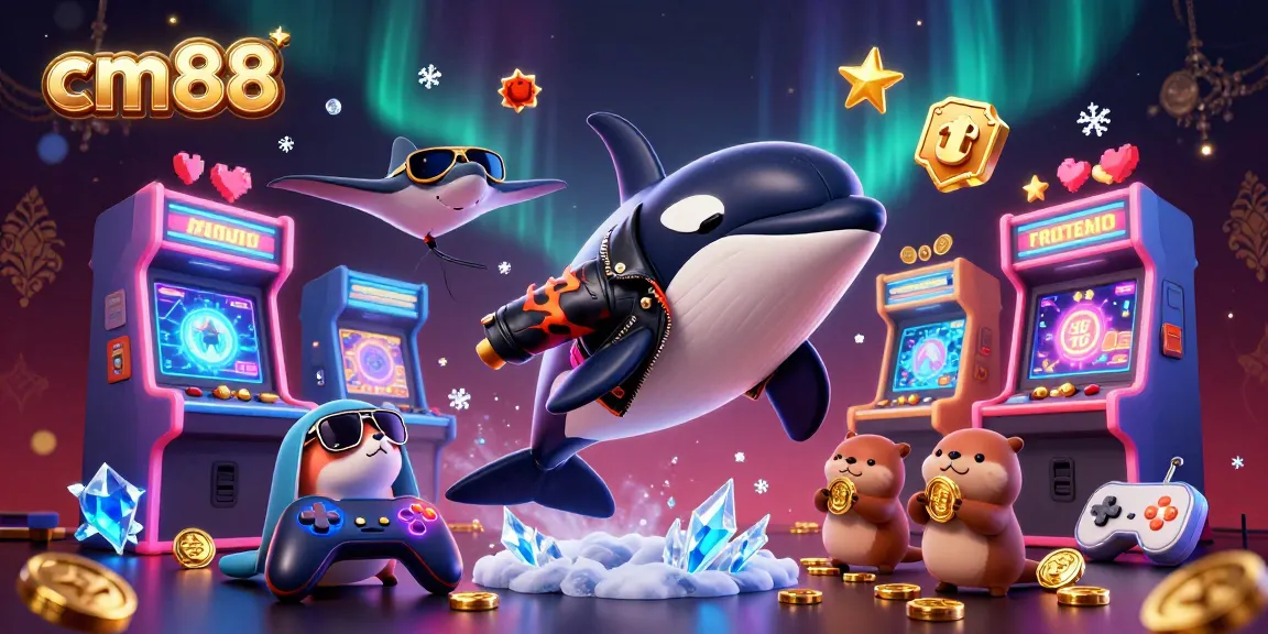 Engaging cm88 online gaming scene with vibrant sea creatures and gold coins, showcasing excitement in gambling.