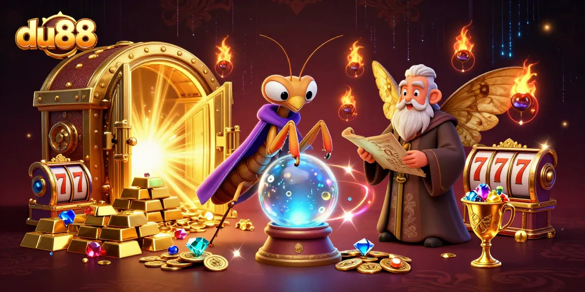 Experience the magic of du88 with a vibrant casino scene featuring fortune tellers and hidden treasures.