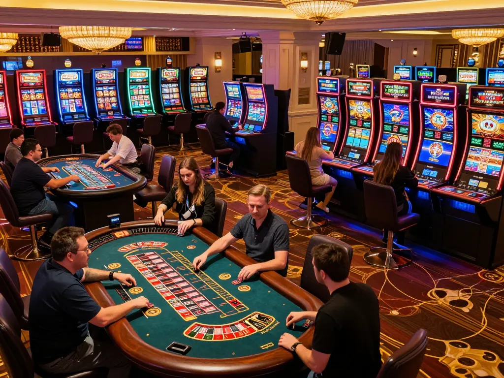 lc88 players enjoying an exciting game night in a vibrant casino
