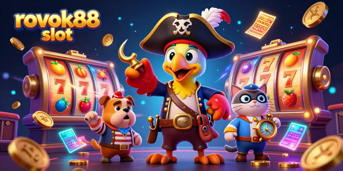 Experience the excitement of rokok88 slot with a vibrant 3D casino scene featuring engaging characters and dynamic elements.