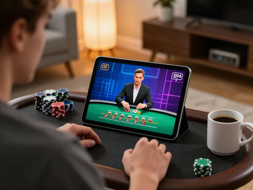 Experience the thrill of live dealer games at 789win with a cozy home gaming setup