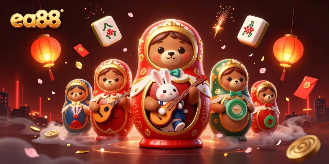 Win big at ea88 with a vibrant celebration of casino culture featuring fun 3D elements.