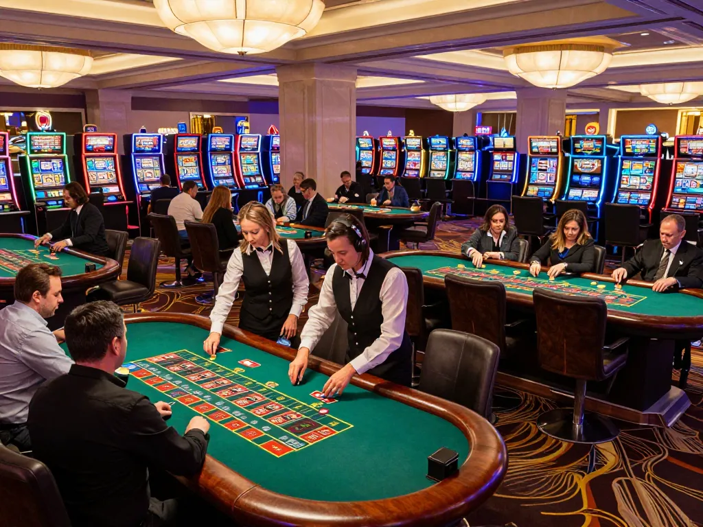 Engaging gaming scene with players at DA88 roulette table in a luxurious Las Vegas casino