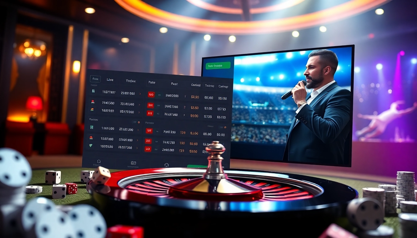 Engaging online betting scene showcasing bóng đá trực tuyến with poker chips and odds displayed.