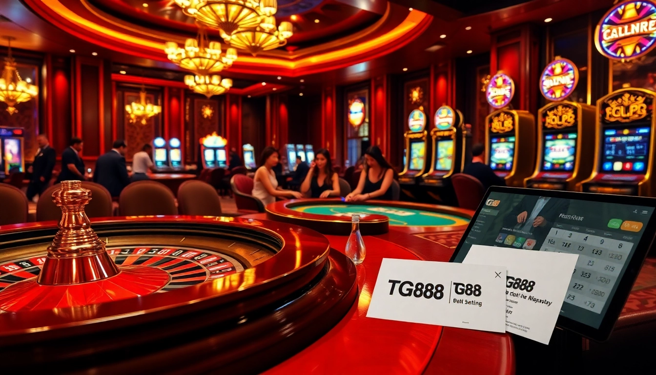 Experience the excitement of TG88 online casino with dynamic gameplay at the roulette table.