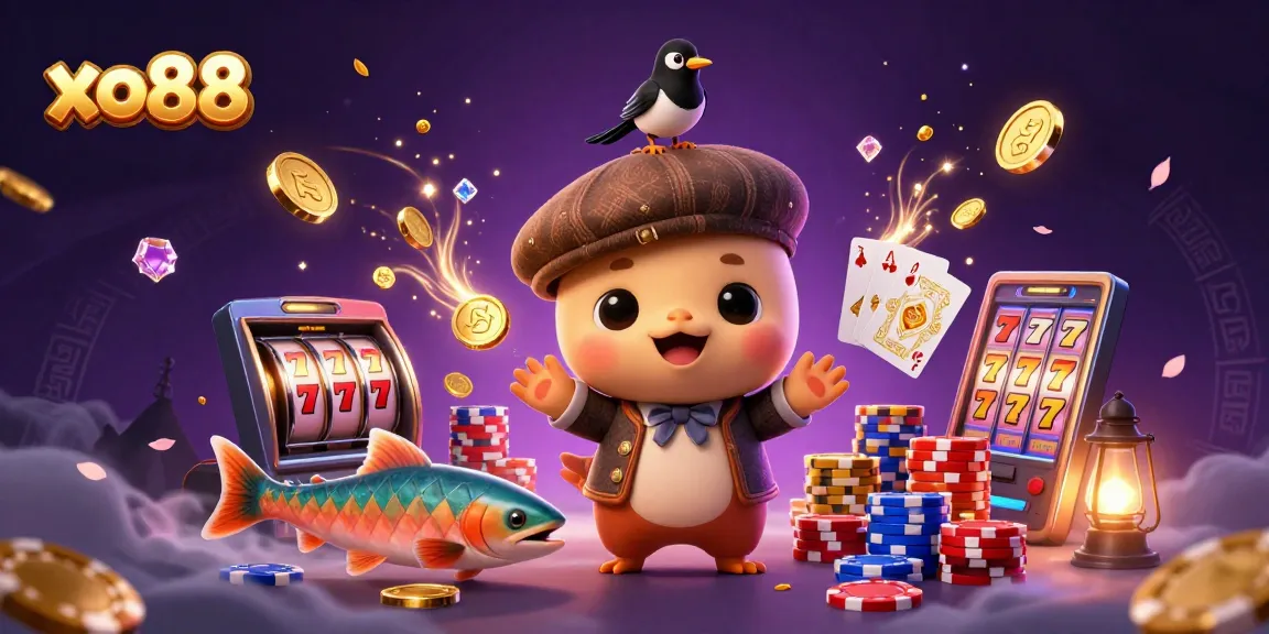 Spin the reels with exciting xo88 slots featuring playful characters and vibrant casino elements.
