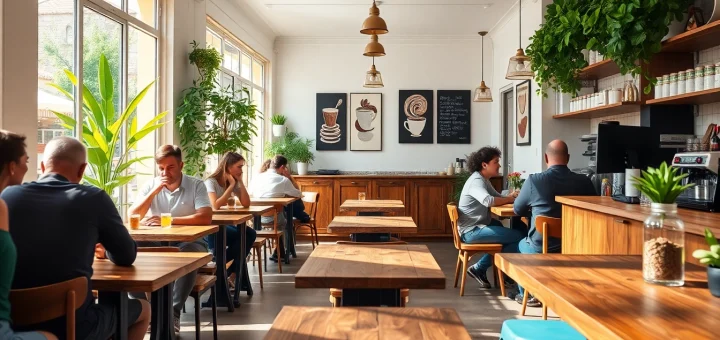 Association coffee shop Lloret de Mar offrant une atmosphère conviviale avec des clients savourant leurs boissons.