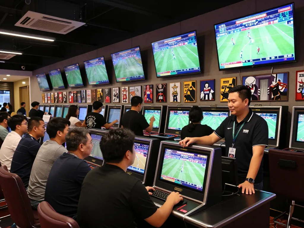 Spectators engaging in sports betting with live updates showcasing soi keo nha cai on screens
