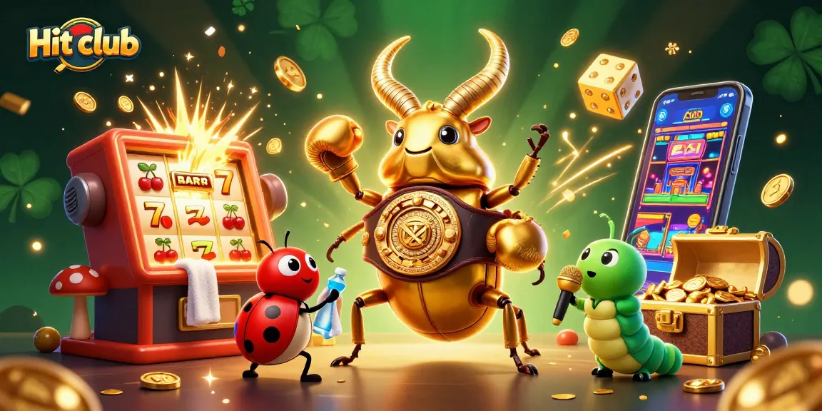 Hit club showcases a colorful casino scene with characters promoting exciting gambling experiences.